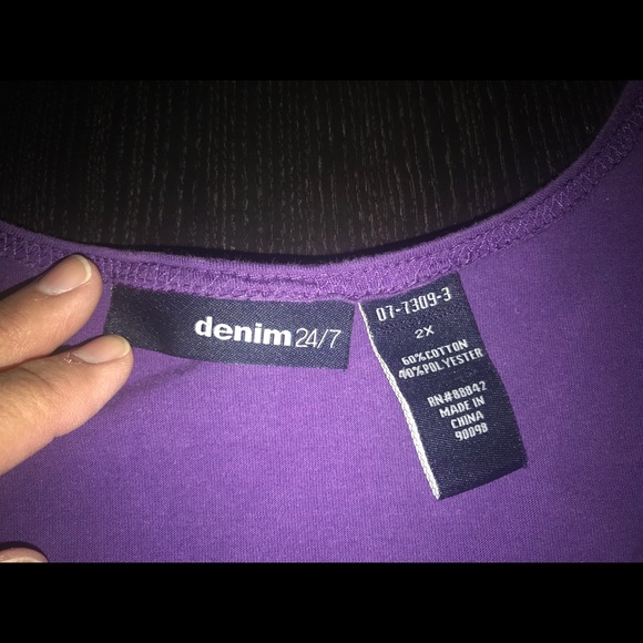 Plus Size Purple Ruffle Front Tee - Picture 3 of 3